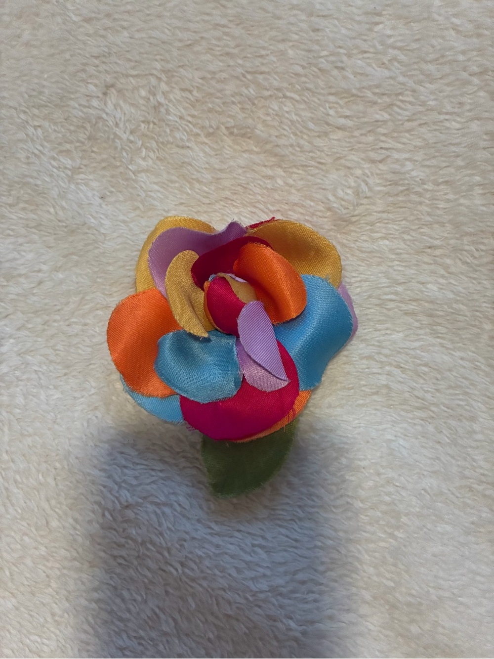 Multicolor Satin Flower Camellia Brooch- Women's Accessory